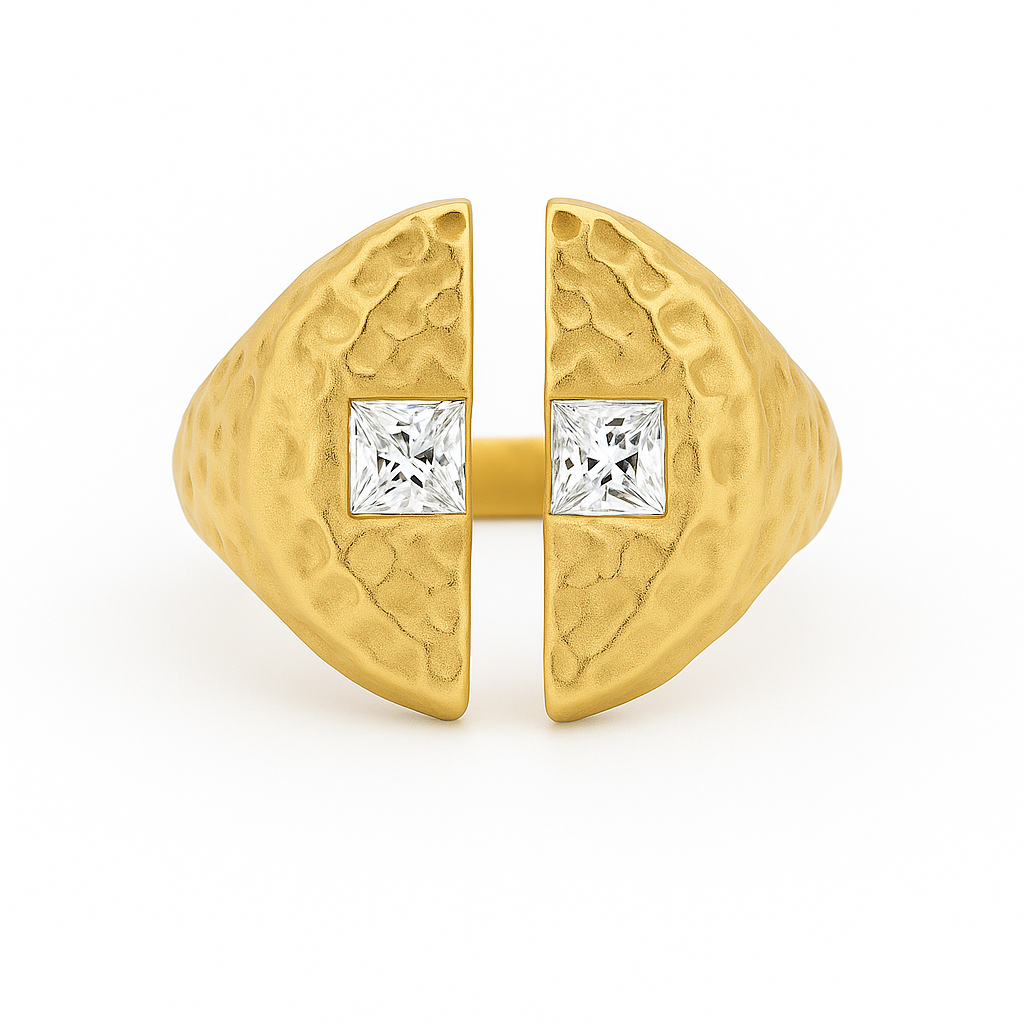 Split Signet Ring - Oxidised