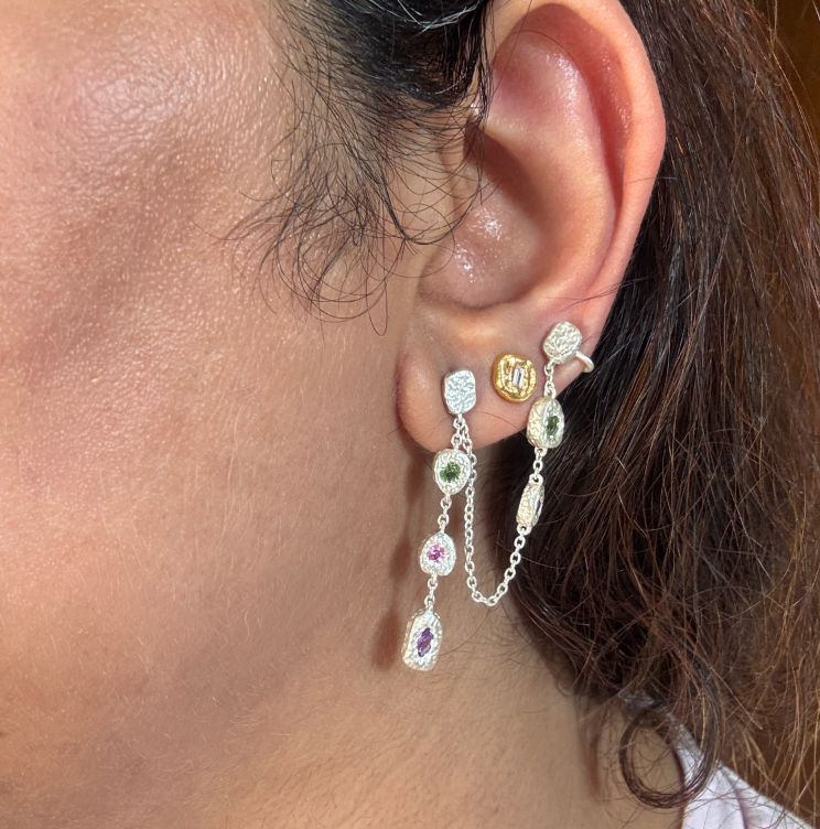 Marked Link Earrings