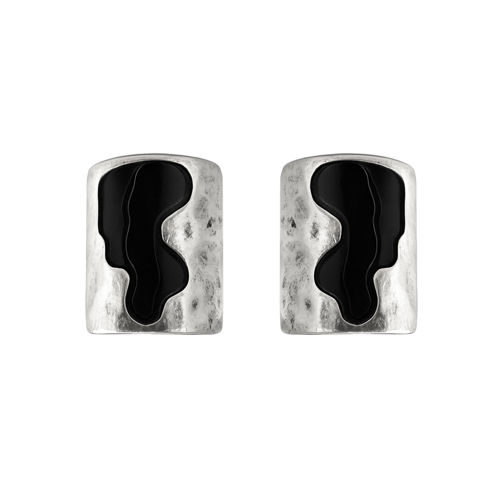 The Slab Earrings - Silver & Gold