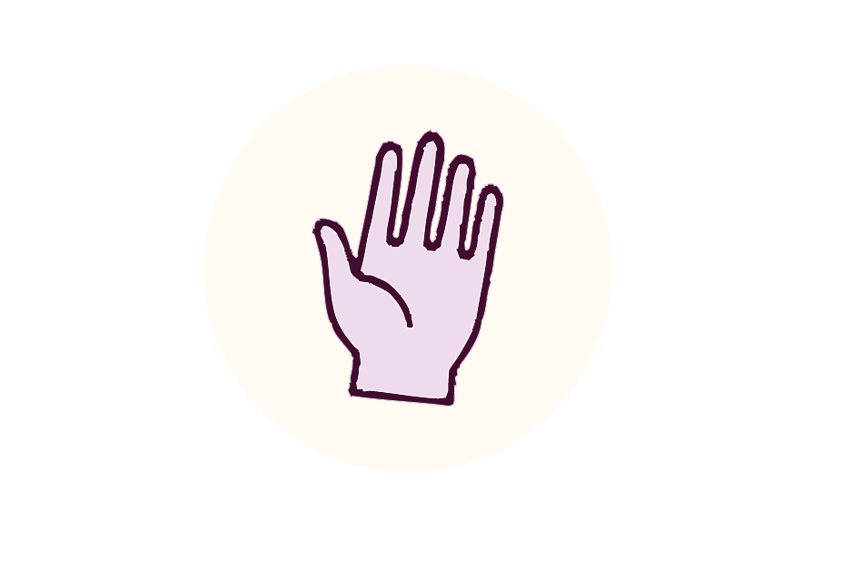 Illustration of a hand on a white background