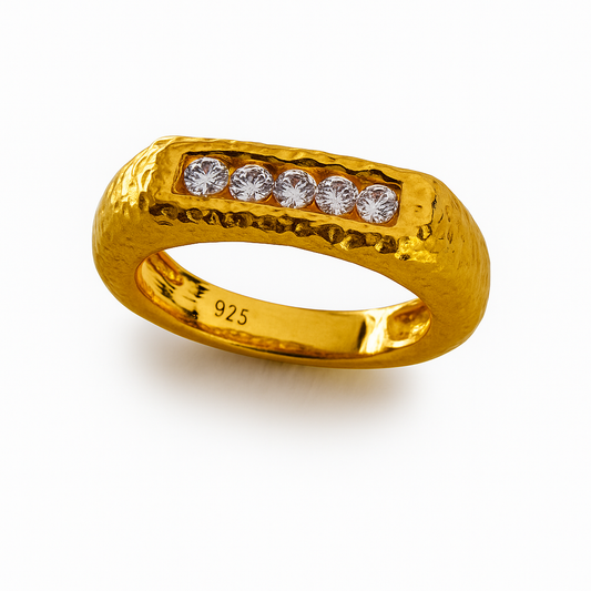 Melt Line Marked Ring - Gold