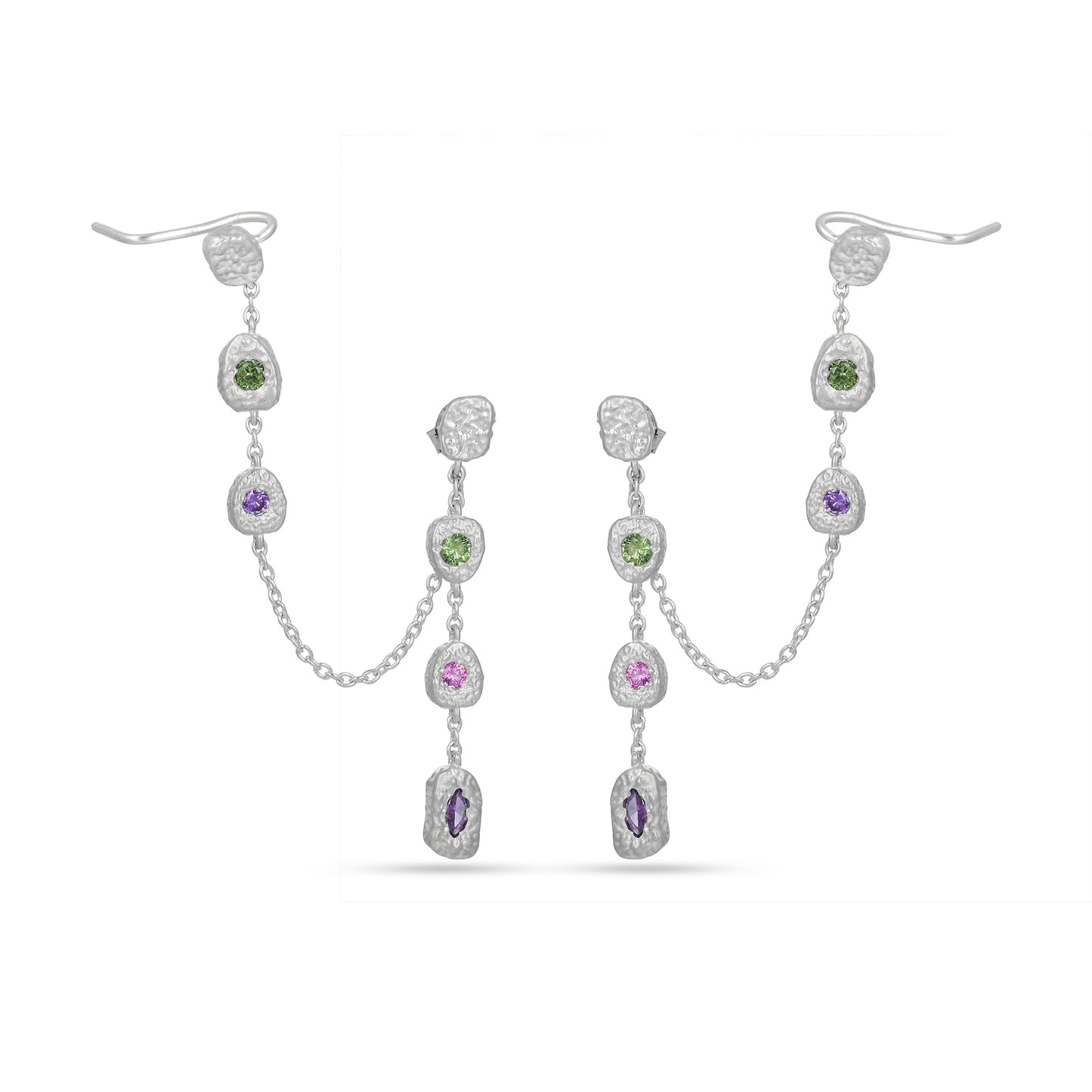 Marked Link Earrings