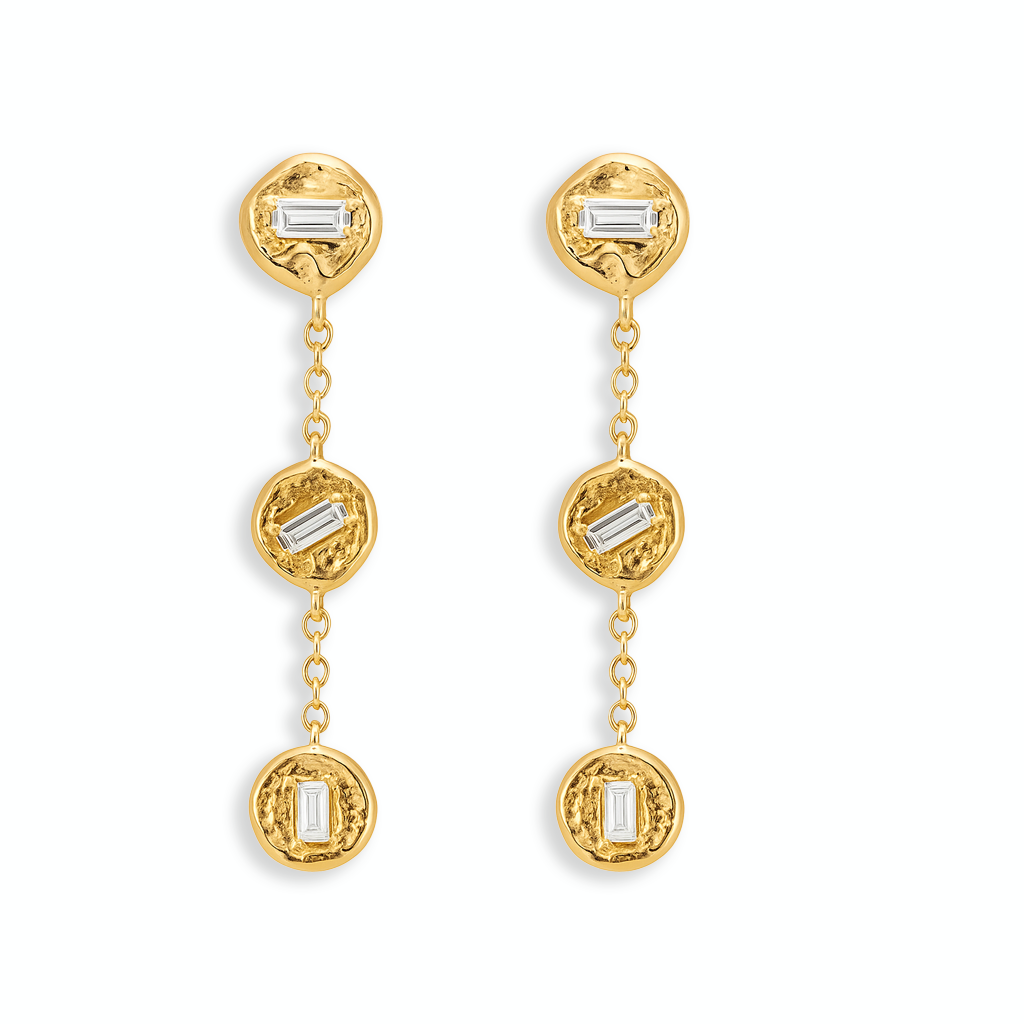 Dash & Dot Long Drop Earrings