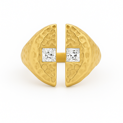 Split Signet Ring - Oxidised