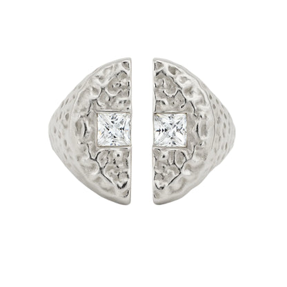 Split Signet Ring - Oxidised