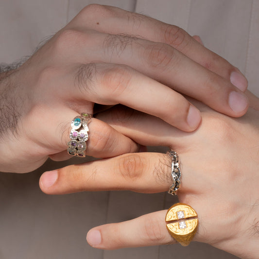 Split Signet Ring - Silver