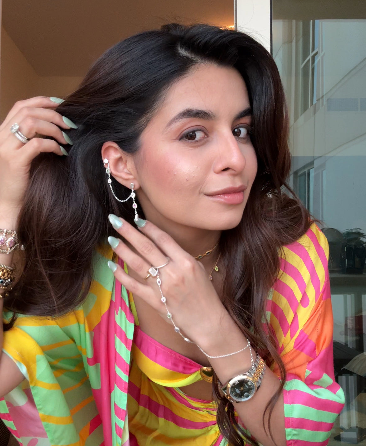 Marked Link Earrings