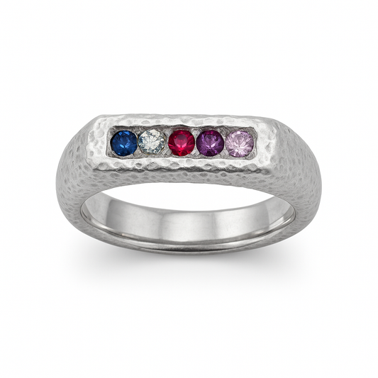 Melt Line Marked Ring - Silver